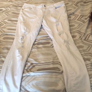 Old Navy White Ripped Jeans Rockstar